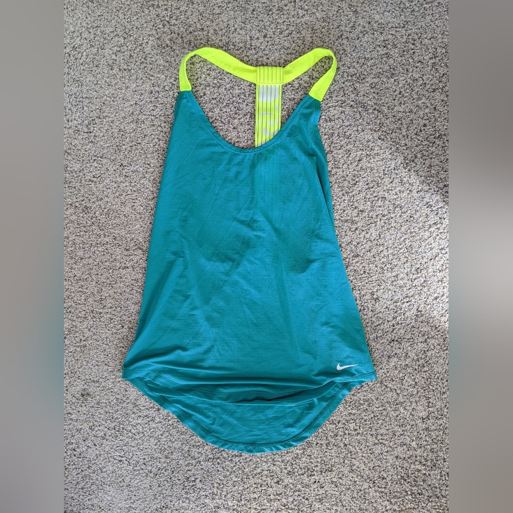 Nike green yellow tank top loose